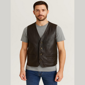 L.O.G.G. Leather and Flannel Vest Extra Large